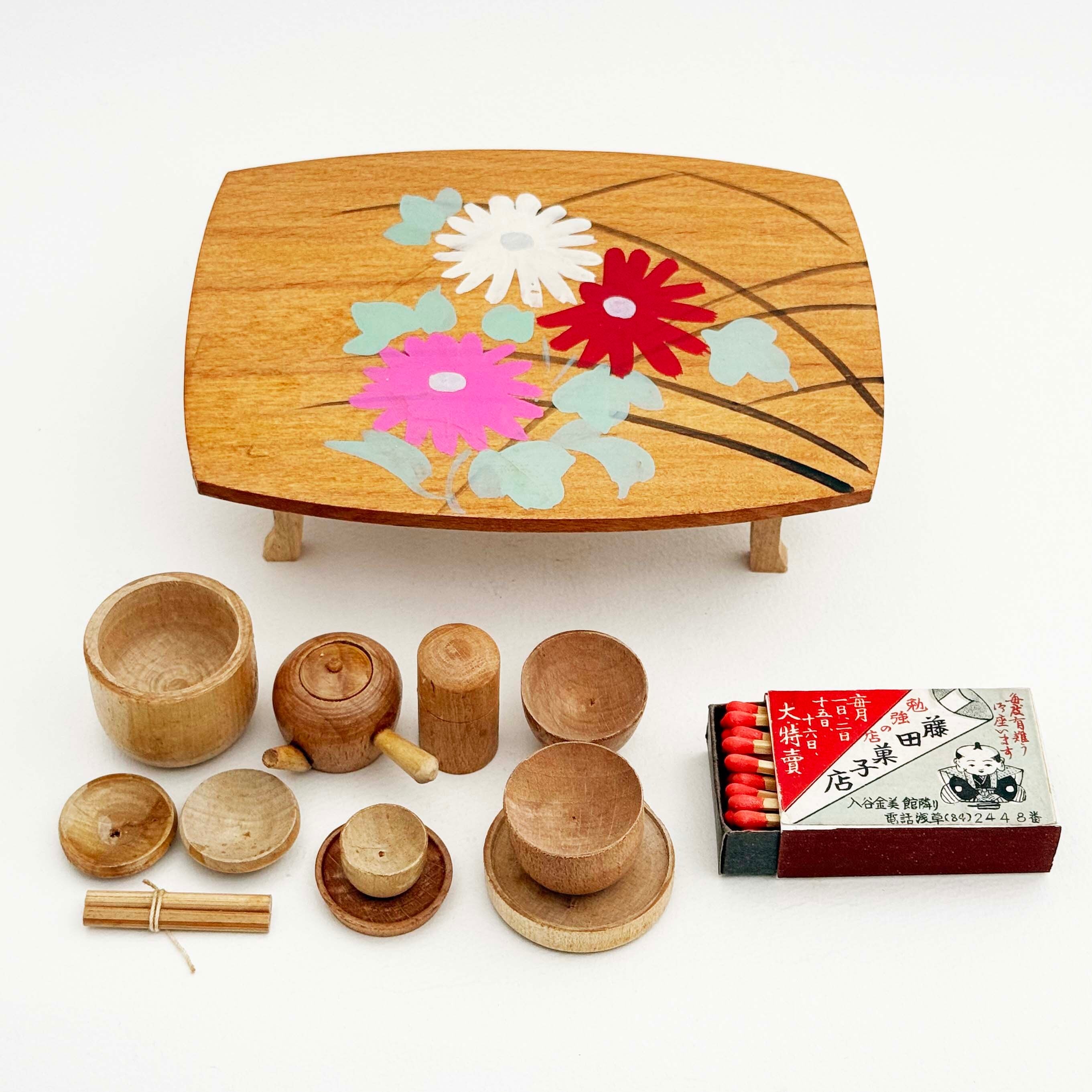 ヴィンテージ おままごと ちゃぶ台セット(菊)