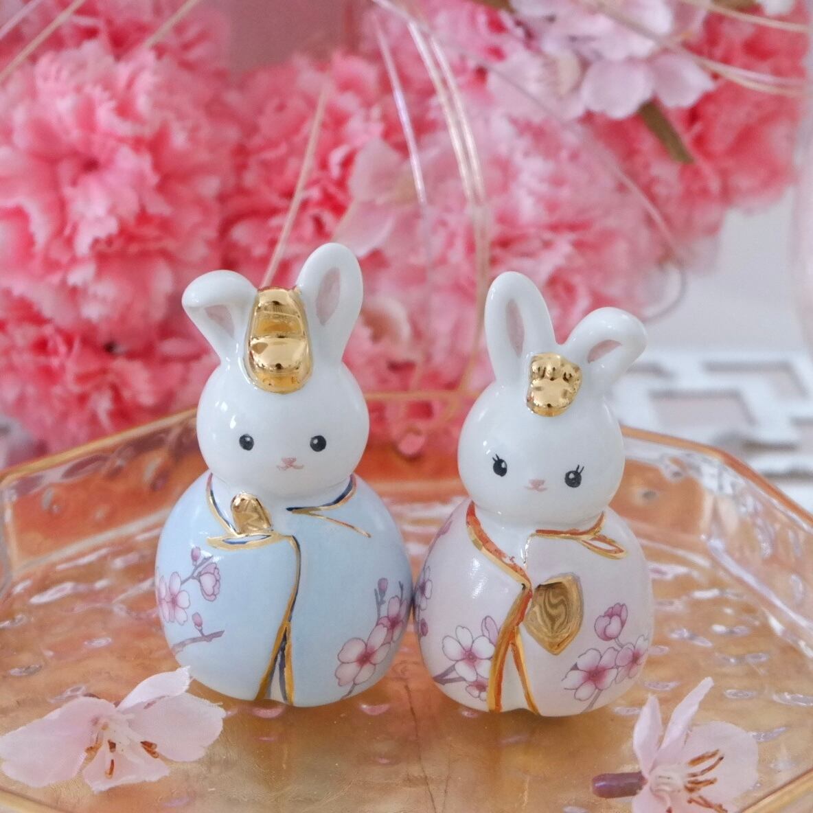 うさぎ雛のひな人形｜コンパクト｜初節句・桃の節