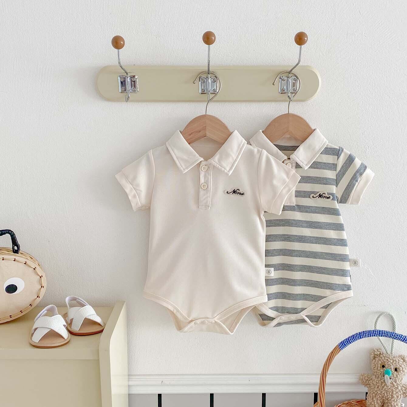 66-90cm|ポロシャツ風ロンパース|通気性抜群