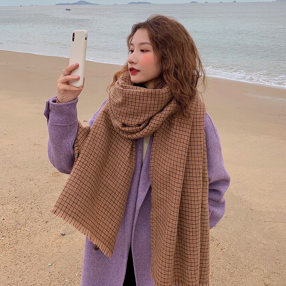 スカーフ オータムウィンター格子柄 秋物 冬物 ブラック・アイド・ピーズ29157861621