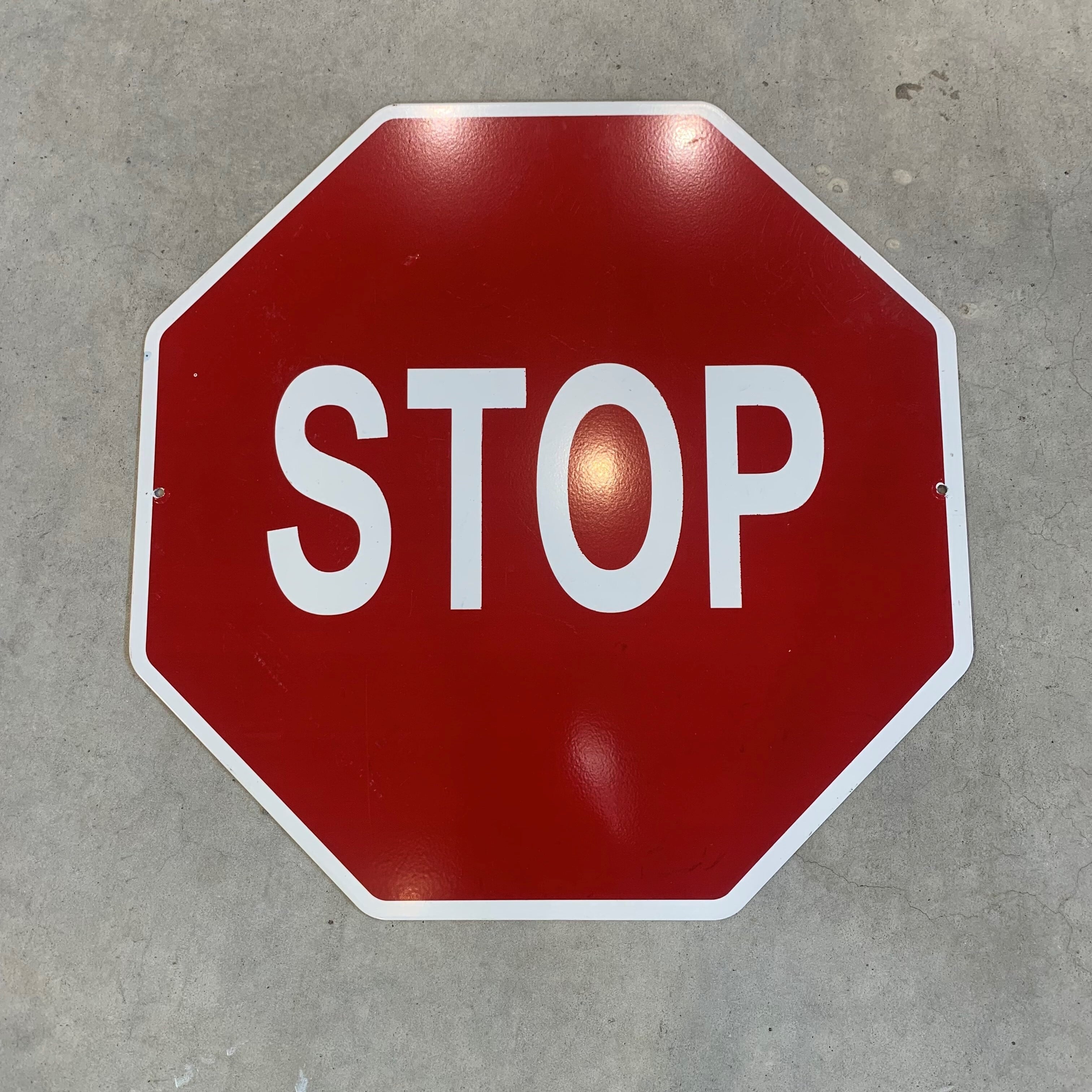 ★珍しいサイズです★　Stop　アメリカンロードサイン　トラフィックサイン　道路標識