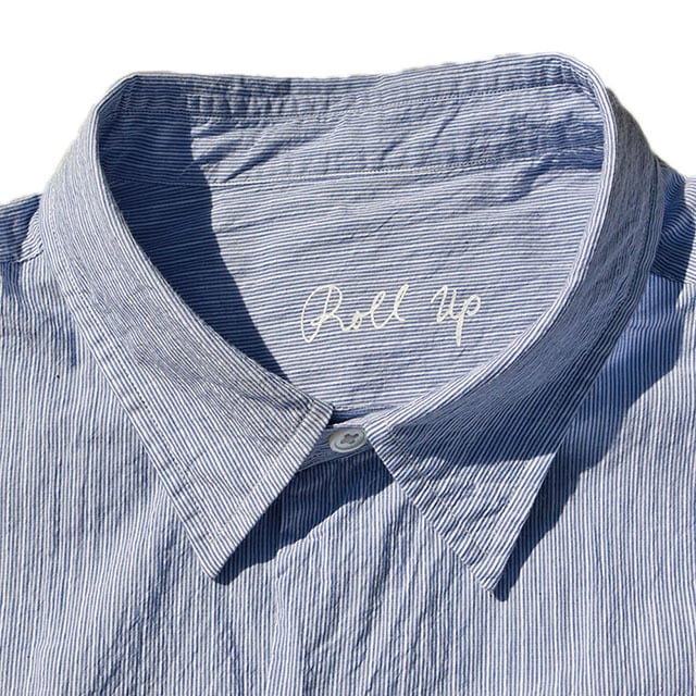 Porter Classic ROLL UP STRIPE SHIRT- BLUE - [PC-016-1315 Porter Classic ROLL UP STRIPE SHIRT- BLUE - [PC-016-1315