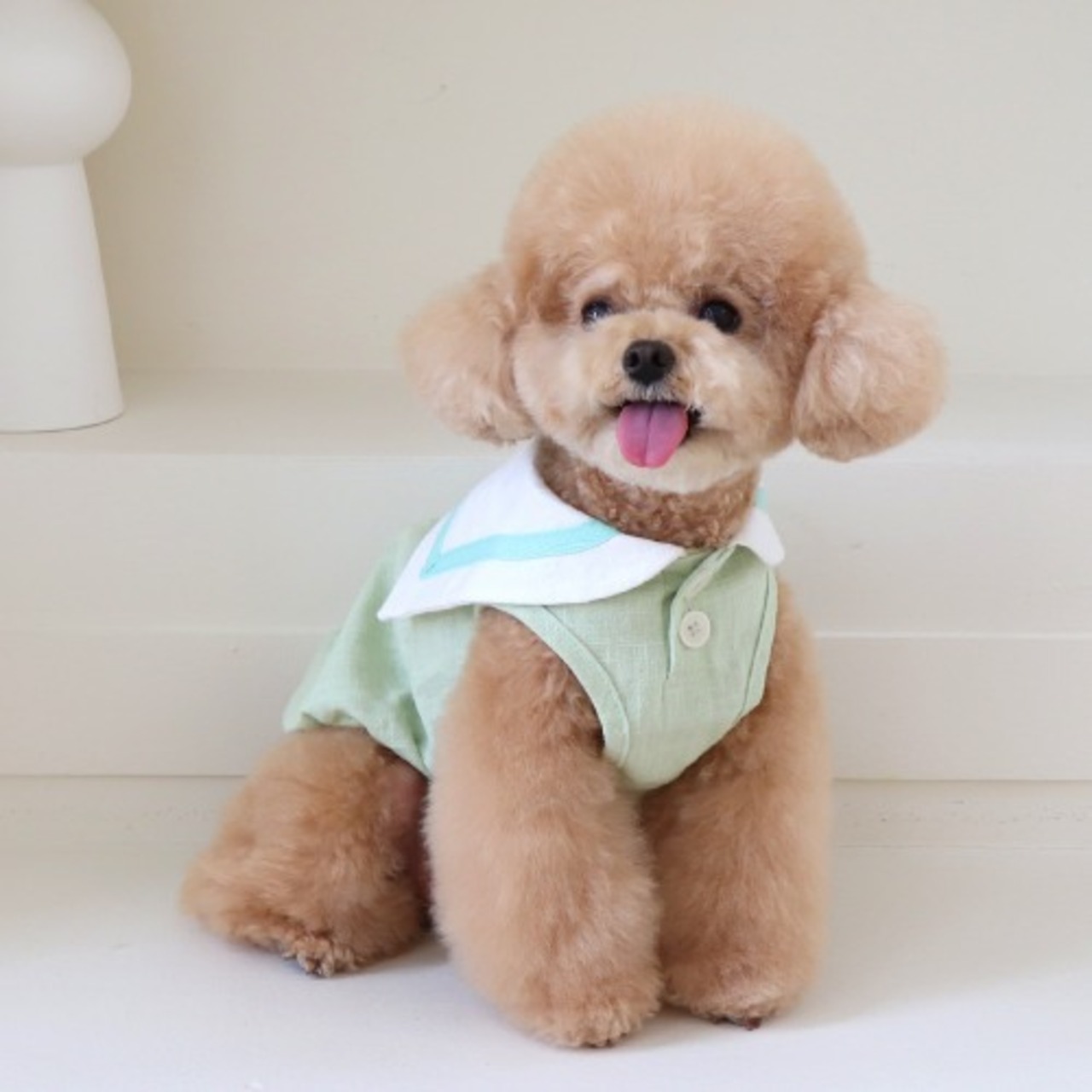 『即納』【chiot】パステルリネンケープトップ　グリーン