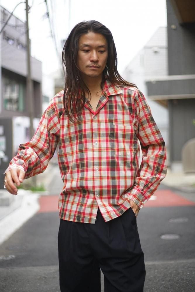 Celanese Fortrel] Vintage Open Collar Shirt [1960s-] Vintage Open