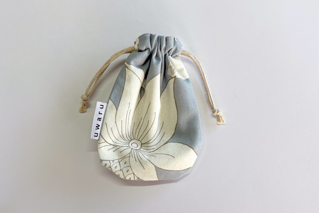 aoi mori - blue - リバーシブル巾着