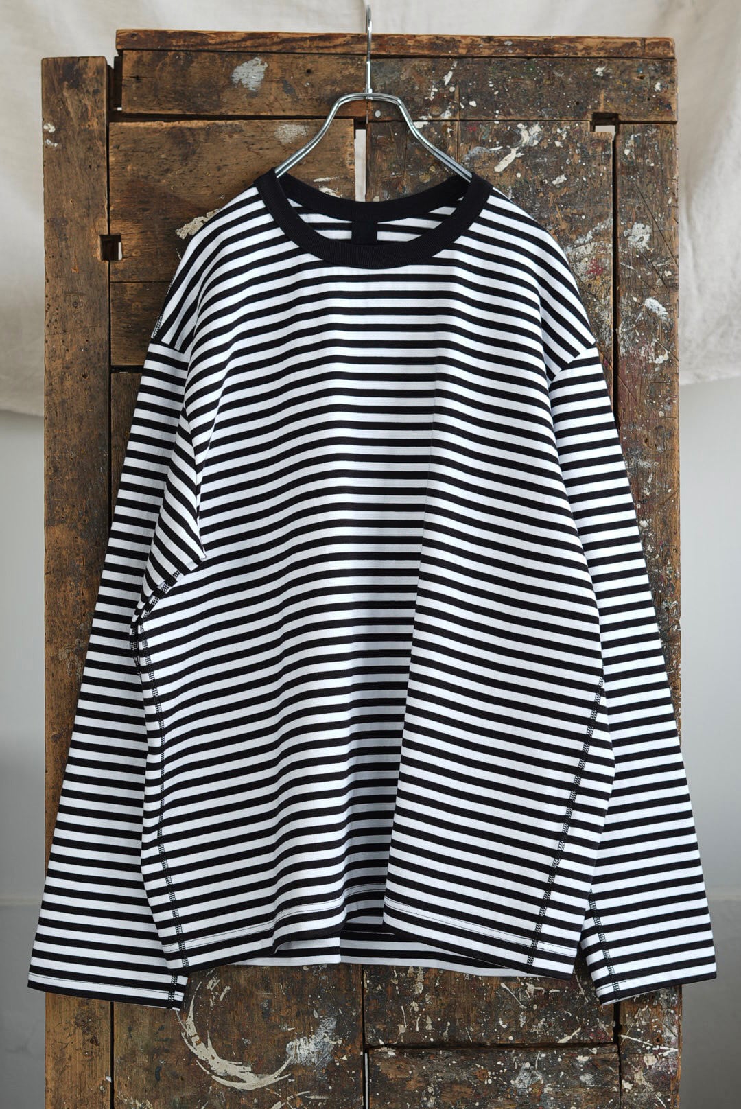 TUKI - 原田服飾研究所 - LONG SLEEVE T (BW STRIPE)