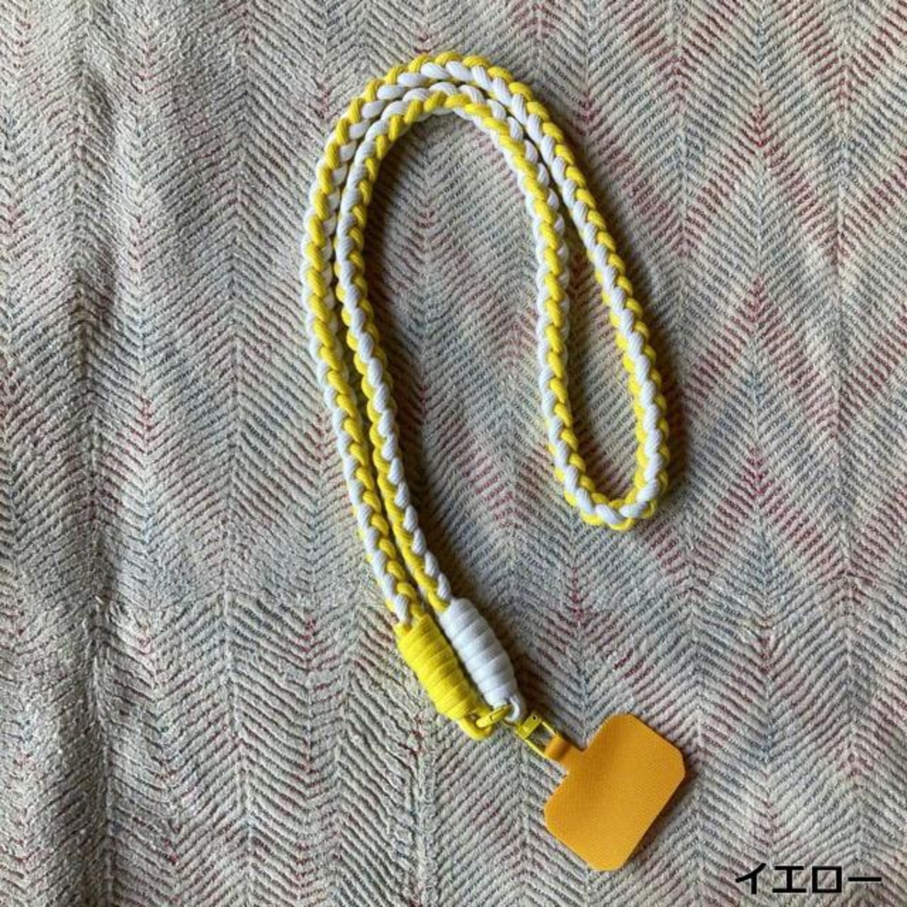 TOPANGA Accessory バイカラーブレードコードスマートフォンネックストラップ　全5色　イエロー　グリーン　ブルー　ベージュ　グレー