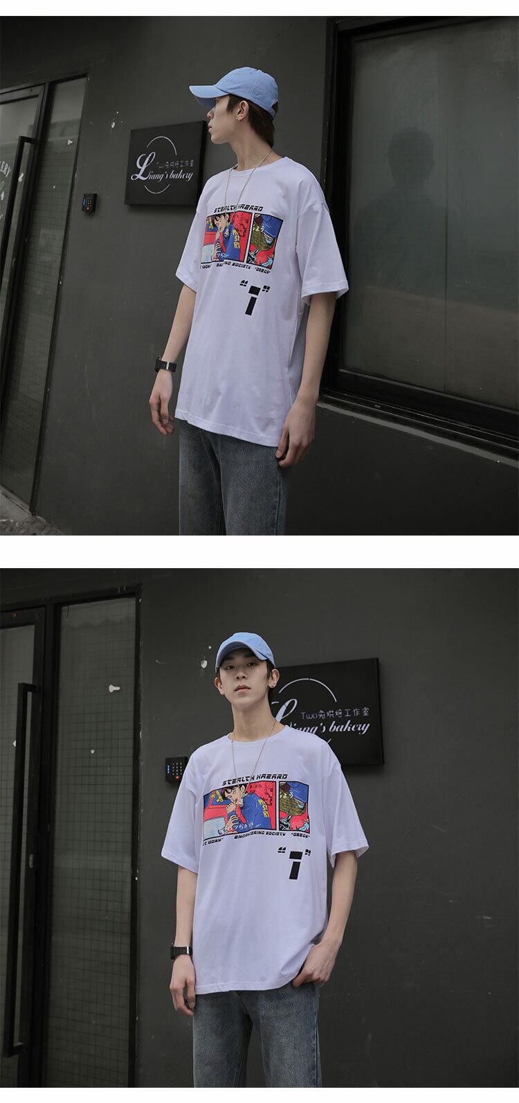 全3色 Tシャツ カットソー プリント カジュアル シンプル