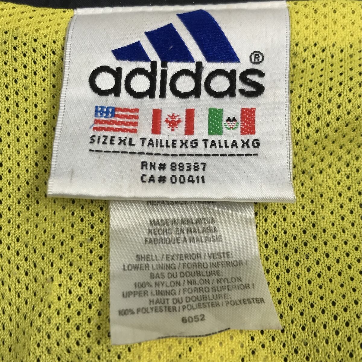 90s adidas 万国旗タグ ヴィンテージ 刺繍ロゴ ゆるだぼ ベージュ L 
