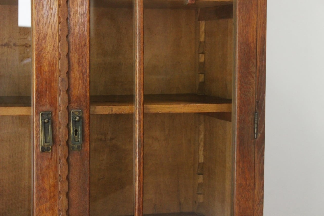 レトロ ガラスキャビネット 本箱 収納 食器棚 ラック 引き出し