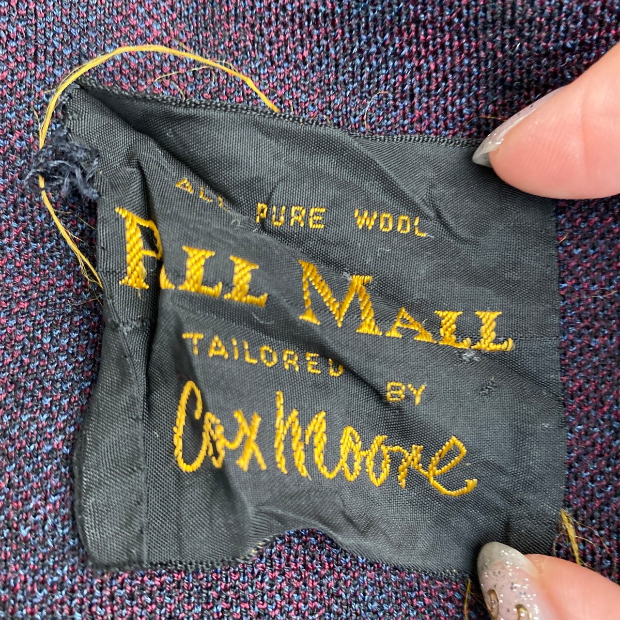 英国 Cox Moore ヴィンテージ ストライプ ウールカーディガン メンズL 