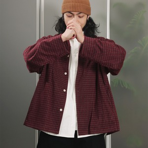 シャドーチェック・スタンドカラーブルゾン A2077