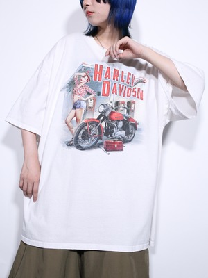 "Harley-Davidson" XXXL over silhouette special white tee