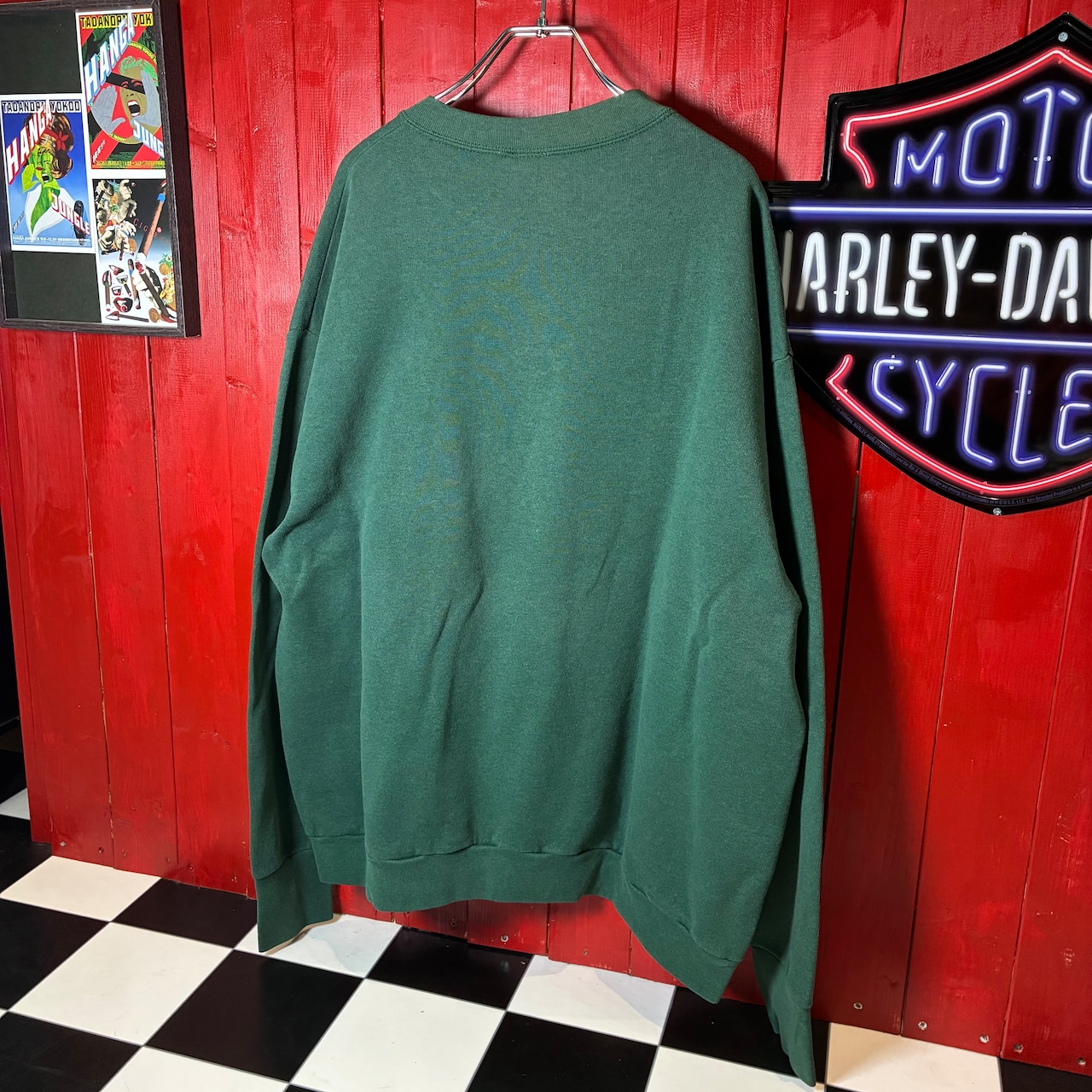 90s USA製 Disney Winnie the Pooh & Tigger 刺繍スウェット グリーン