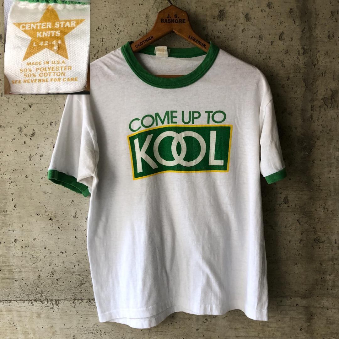 XZ112 Tシャツ リンガー リンガーT 80s KOOL クール タバコ 白 