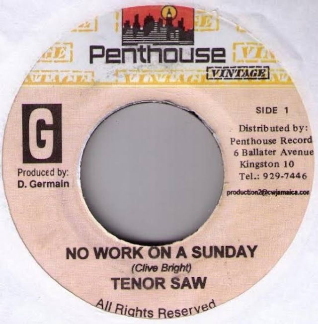 No Work On A Sunday / Tenor Saw 7inch
