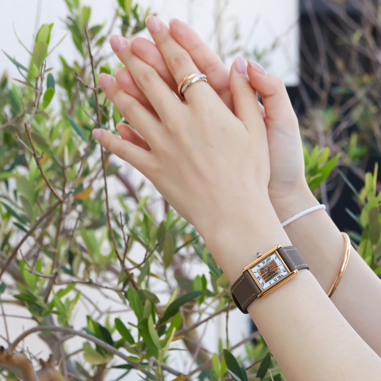 カルティエ マストタンク LM フロントトリニティ文字盤 ゴールド