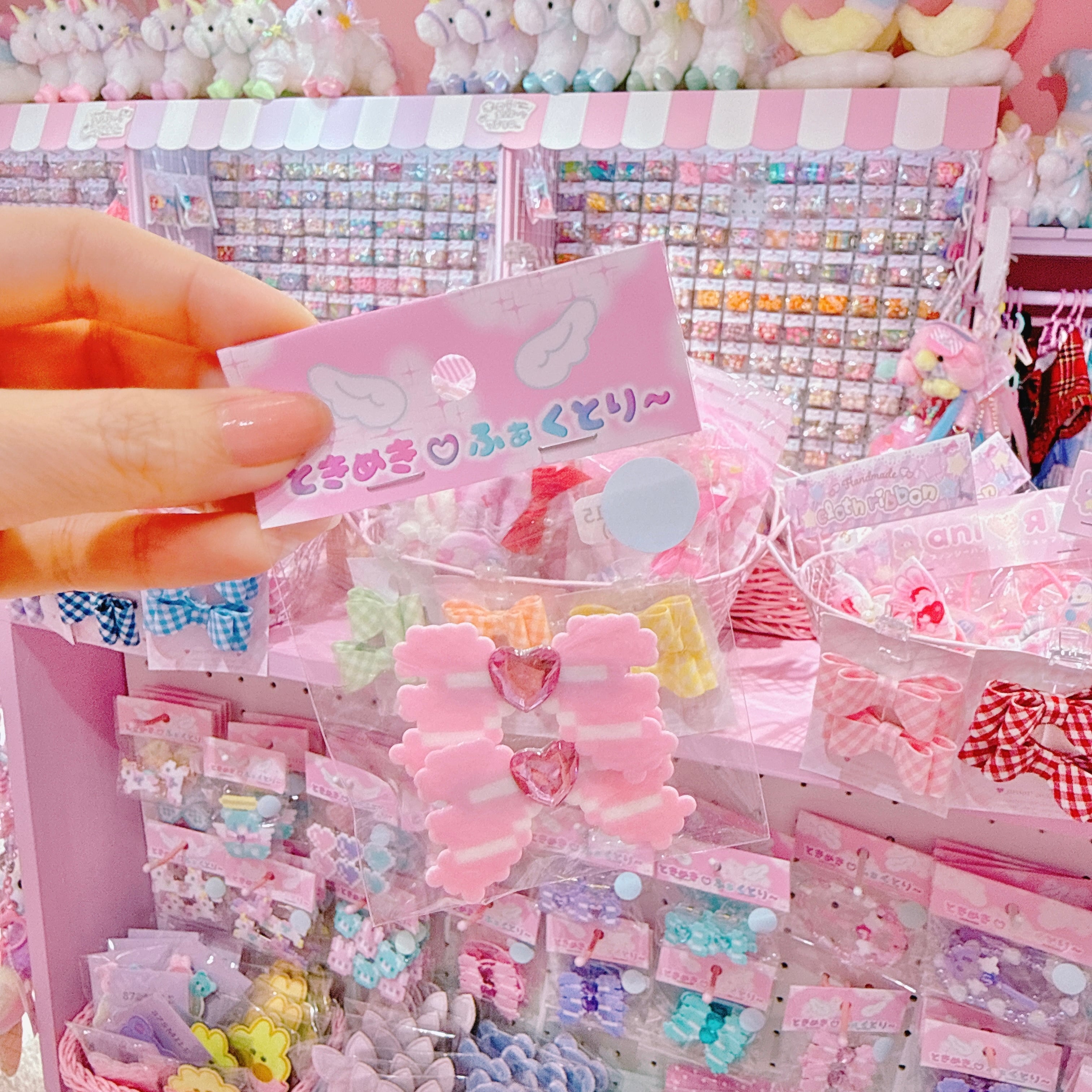 【R1】11-15ハートリボンツインヘアクリップ