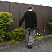 Leh(レー)GANKO別注×damage waffle L/S sweater コーディネート