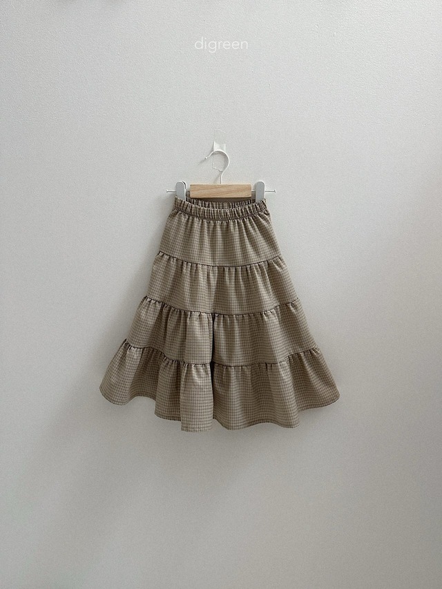 【即納】digreen / check ruffle skirt