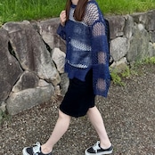 【CHIGON】スカシボーダーニット