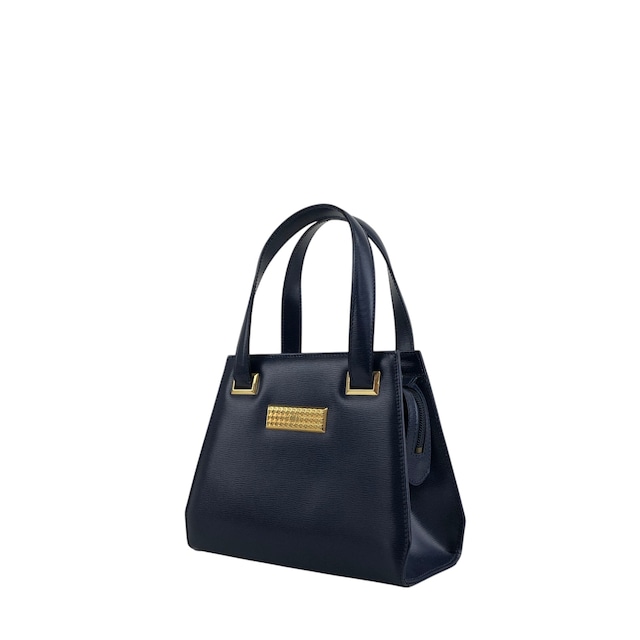 Christian Dior クリスチャン ディオール ハンドバッグ ネイビー CDプレートロゴ レザー ミニバッグ vintage ヴィンテージ オールド tx5uyv