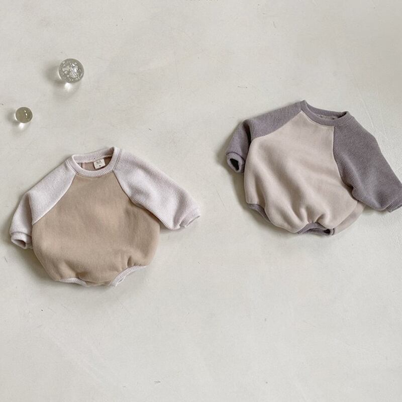 【BABY】韓国風 カラーバリ暖かいロンパース