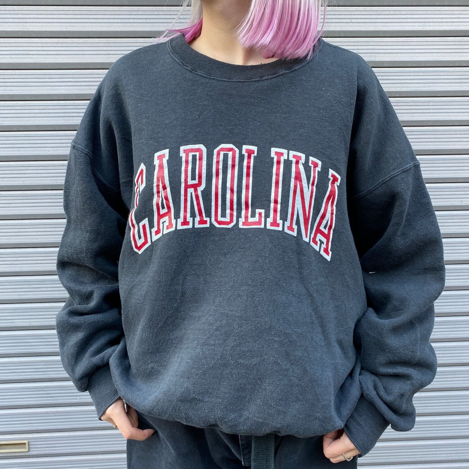 USA製 90年代 CAROLINA カレッジロゴ スウェット メンズL 古着 90s  