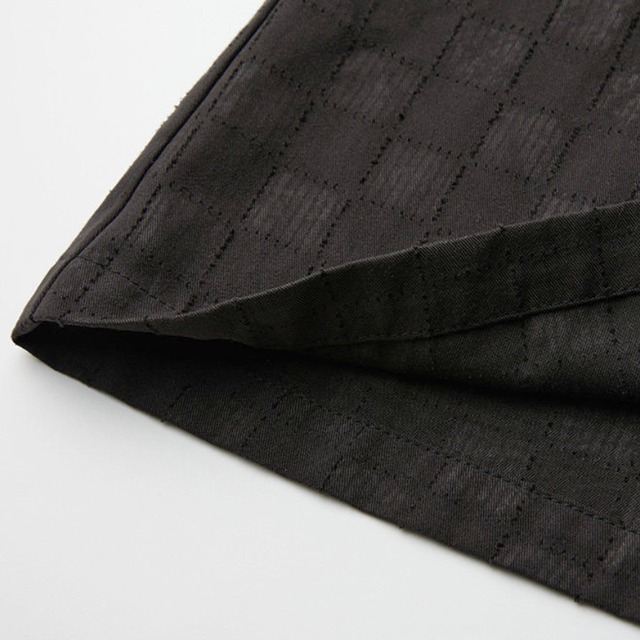 Check pattern wide pants C1551