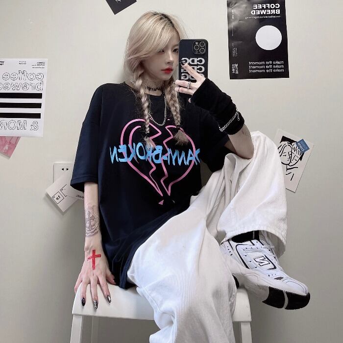 スタイルサマールーズTシャツ カジュアルトップス コットン ストリート 大きめサイズ かわいい 夏物 ケッペル7454006800