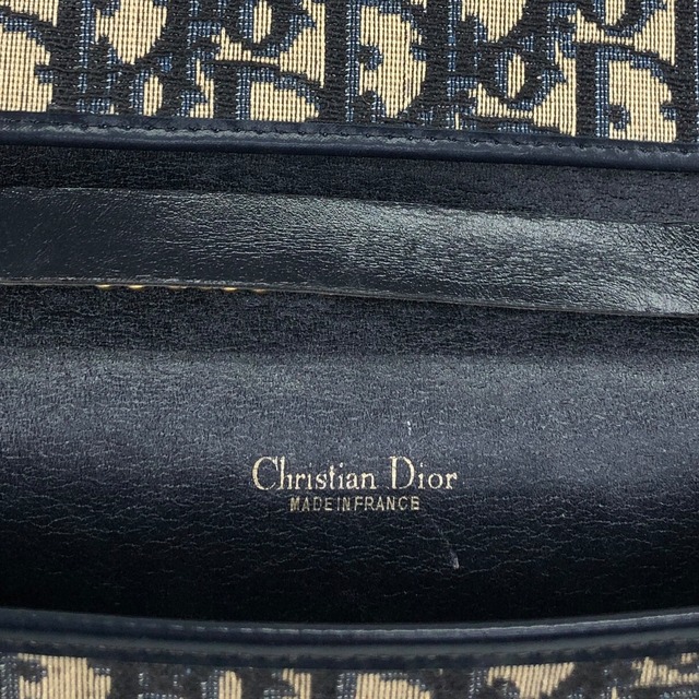 Christian Dior クリスチャン ディオール トロッター ショルダーバッグ ネイビー ジャガード チェーン vintage ヴィンテージ オールド rphic5