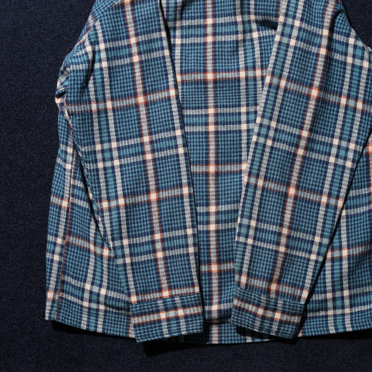 極美品 L 70s 80s JC Penney 長袖 ウールポリチェックシャツ Wool-Poly Plaid Shirt