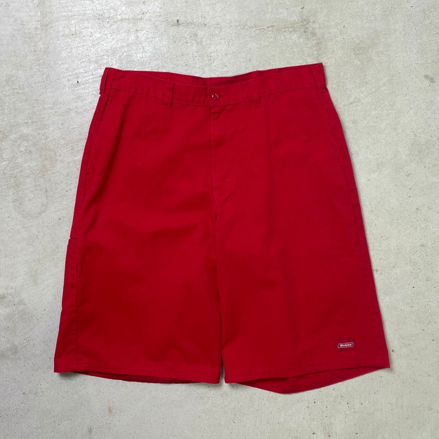 Dickies ディッキーズ ショーツ ワークショートパンツ ハーフパンツ メンズW34相当 古着 赤【ショートパンツ】/レッド