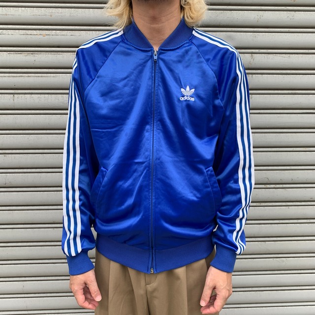 70s USA製 adidas ATPトラックジャケット ジャージ M 青