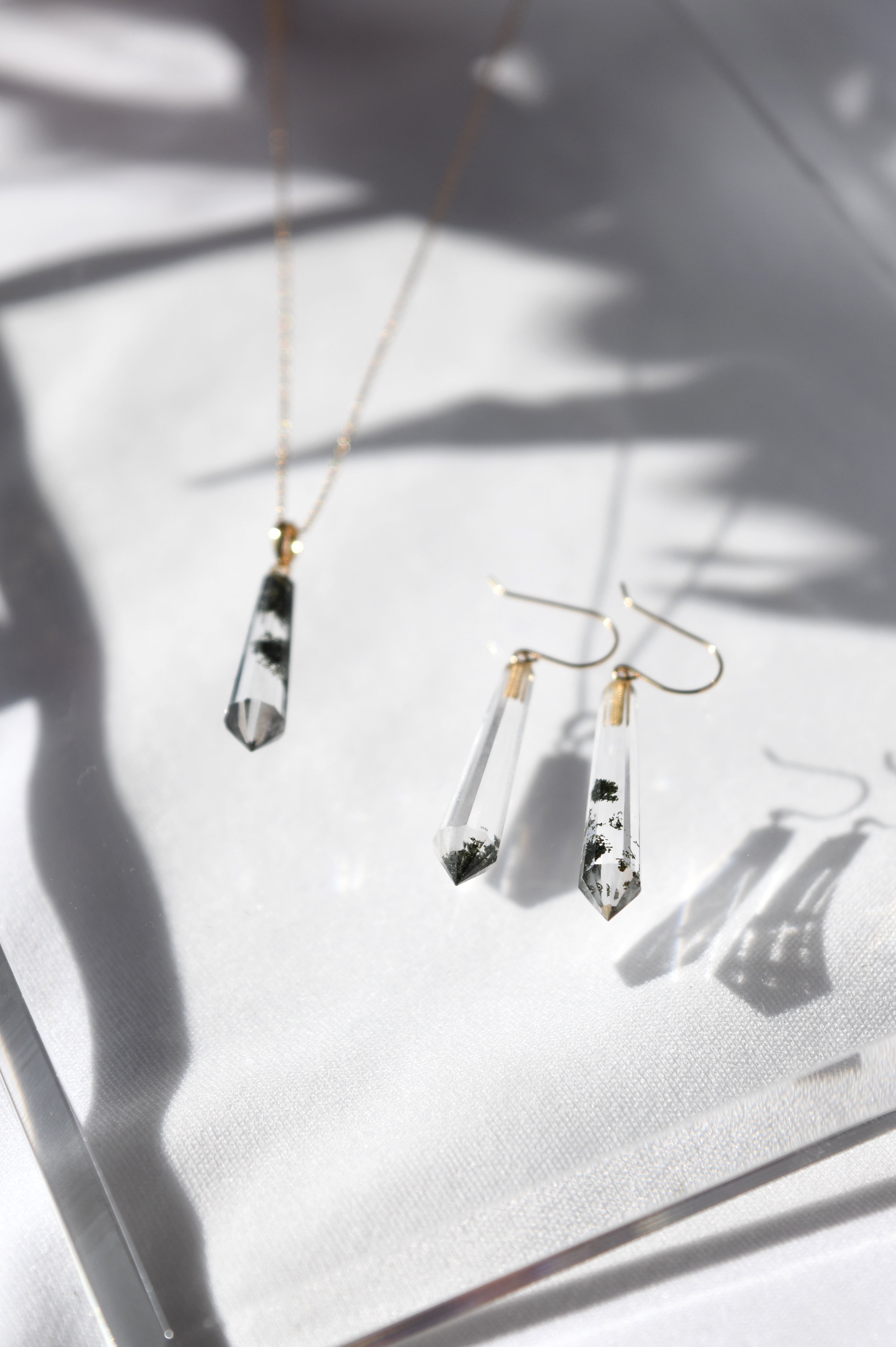 K18 Garden Quartz Pencil Pendant Necklace 18金ガーデン水晶ペンシル
