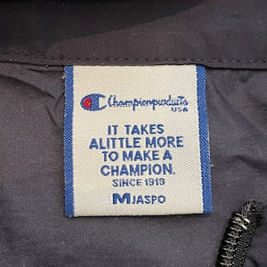 【champion】チャンピオン コーチジャケット ブルゾン 刺繍ロゴ ワンポイント フルジップ Mサイズ us古着