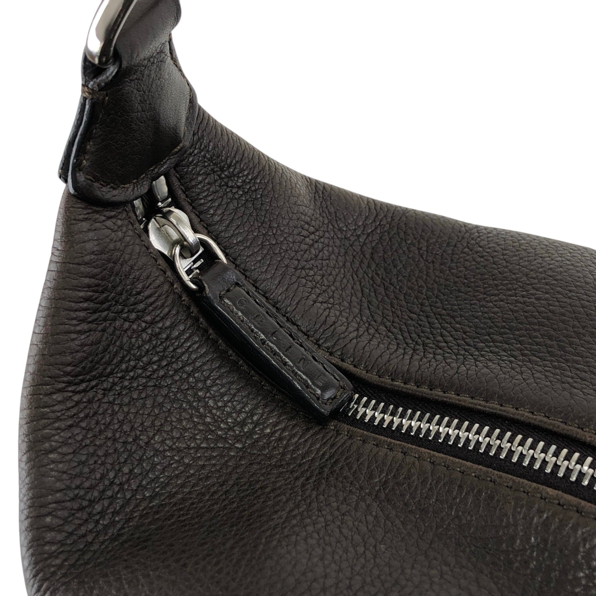 CELINE セリーヌ ショルダーバッグ ブラウン ブラゾン型押し バケツ型