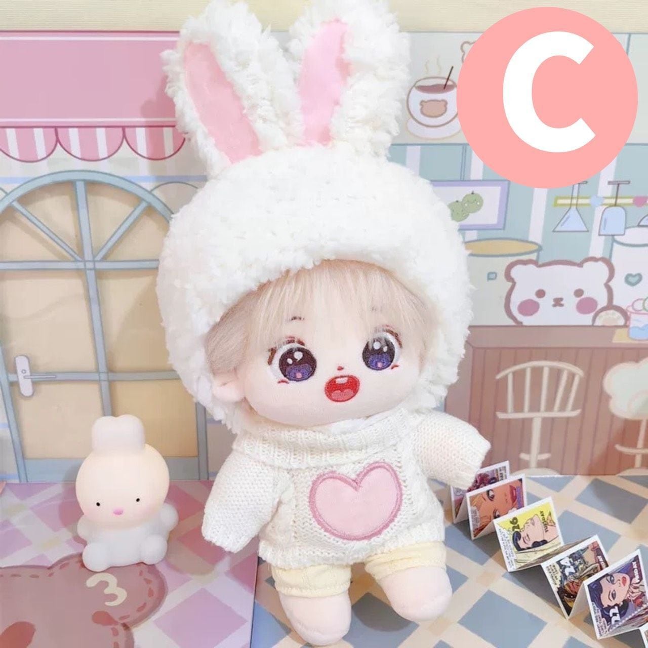 ぬい服 20cm ぬいぐるみ 服 ゆめかわ うさぎ うさ耳 着ぐるみ コーデ