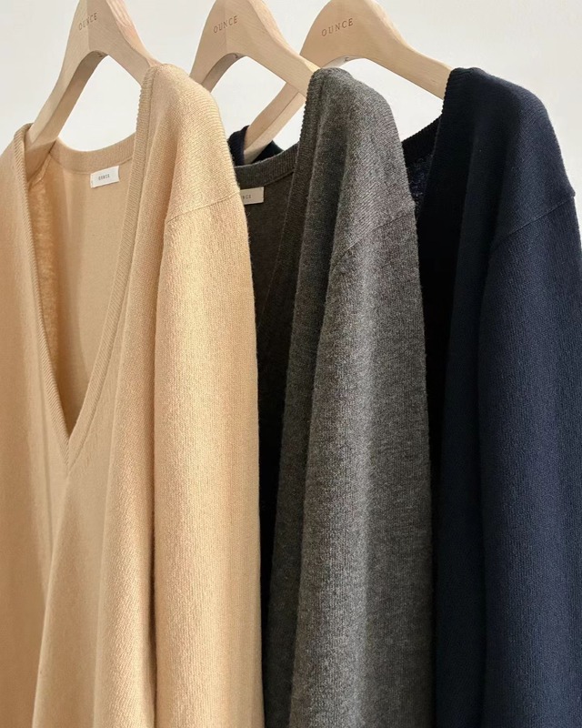 (予約) ounce / If deep v neck knit 3color