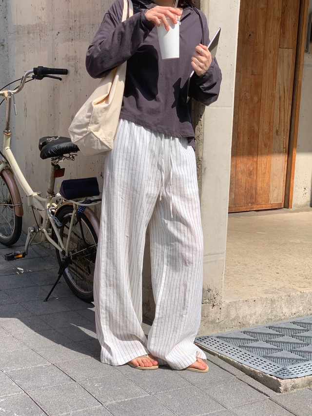 (予約) taffeta / Ringo stripe pants 3color
