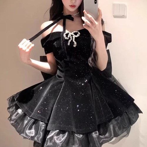 ボリュームギャザーオフショルミニワンピ ・76646