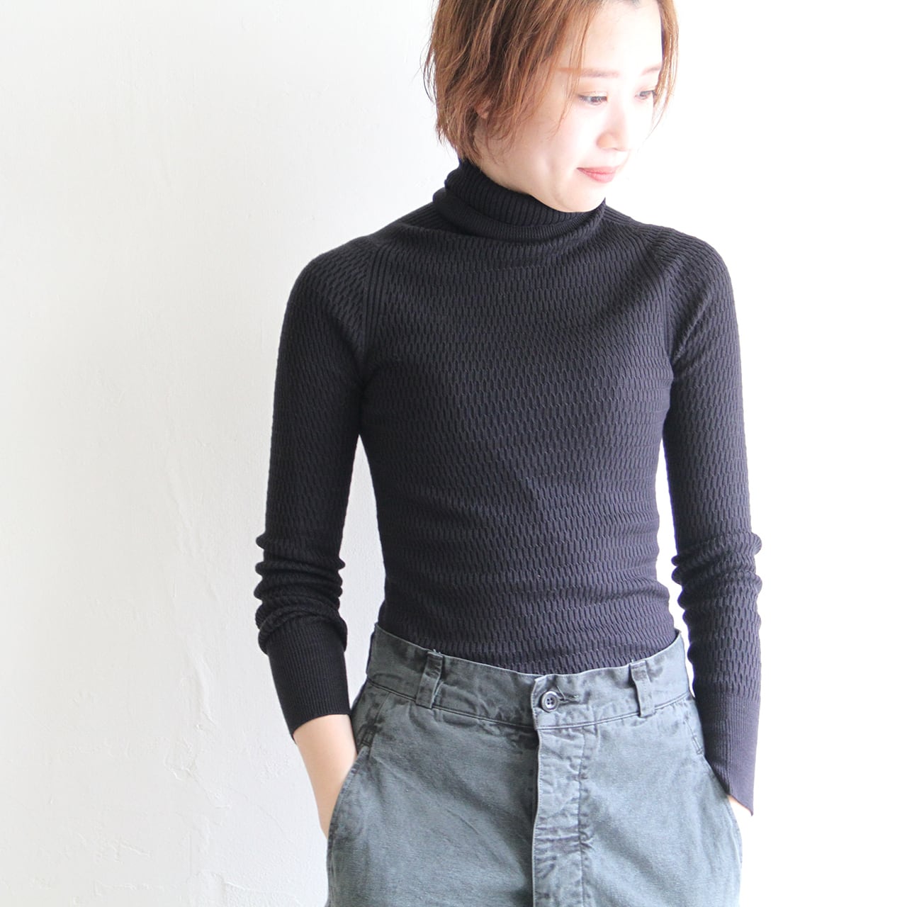 UNION LAUNCH【 womens 】silk honeycomb turtle neck | Terminal