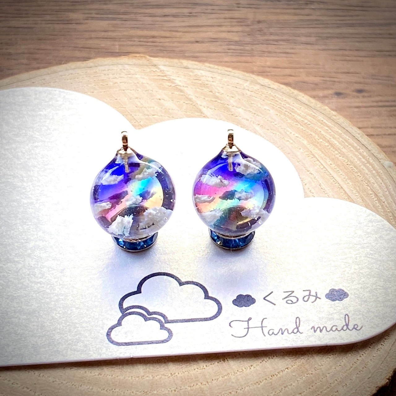 【N.484】ハンドメイドピアス/イヤリング　レジン 1_b8ff4ab779a908f7a812769db722 琉球ガラス　蝶　ジルコニア イヤリング・ノンホールピアス