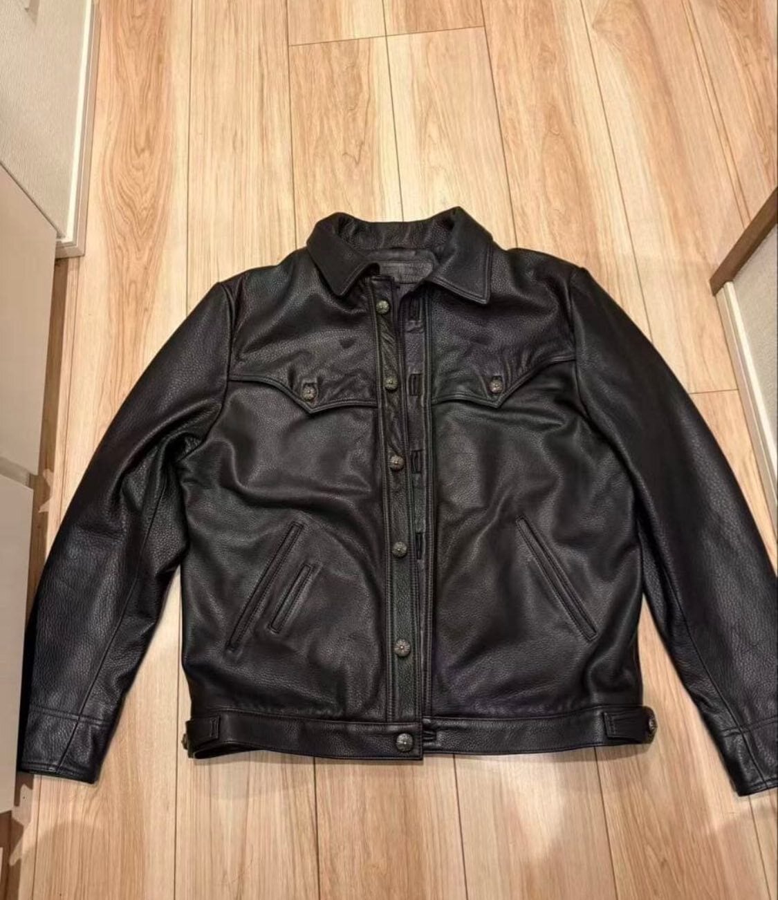 CHROME HEARTS クロムハーツ Floral Cross Calf Leather Jacket