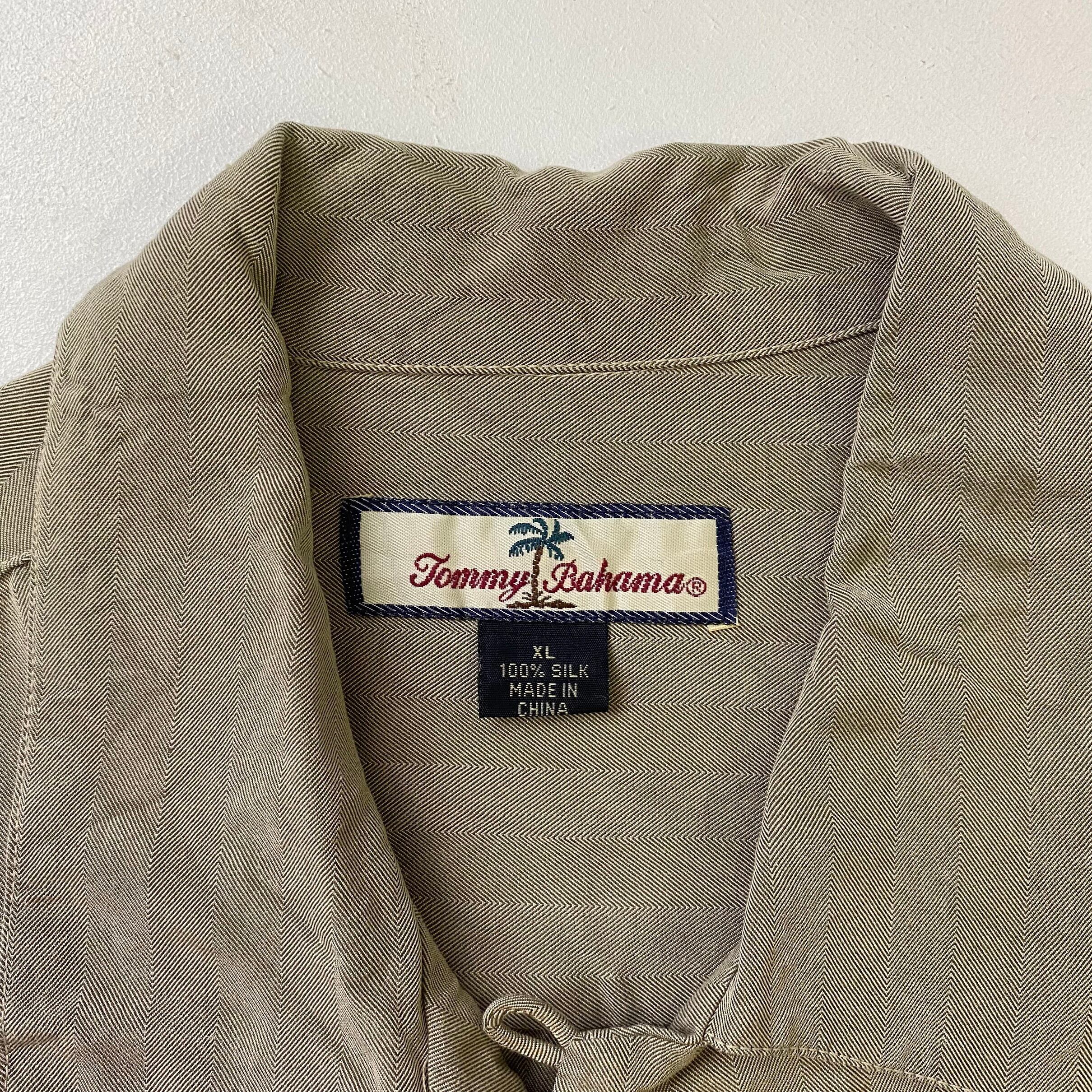 Tommy Bahama トミーバハマ 半袖 シルク カクテル バック刺繍 開襟 