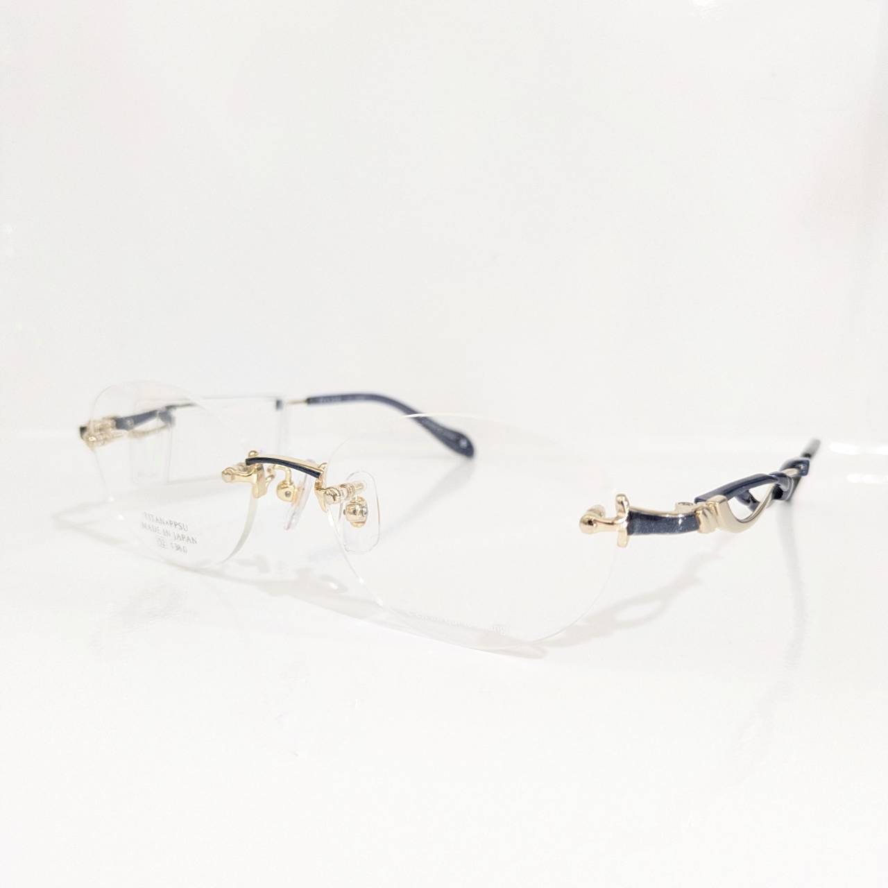 【ECLAGE】オーバルツーポイントフレーム ネイビー