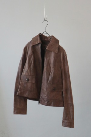 genuine leather short jacket