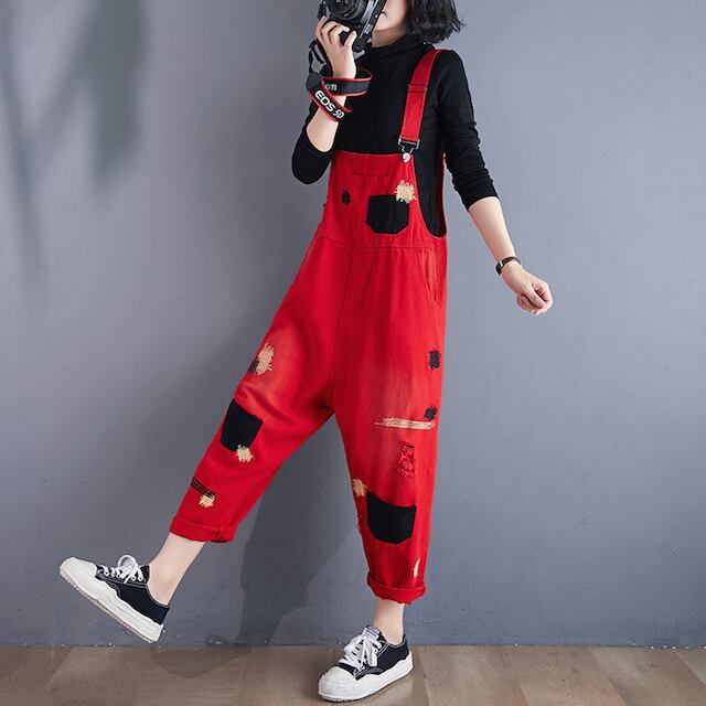 予約販売】サロペット レディース オーバーオール パンツ ポップ