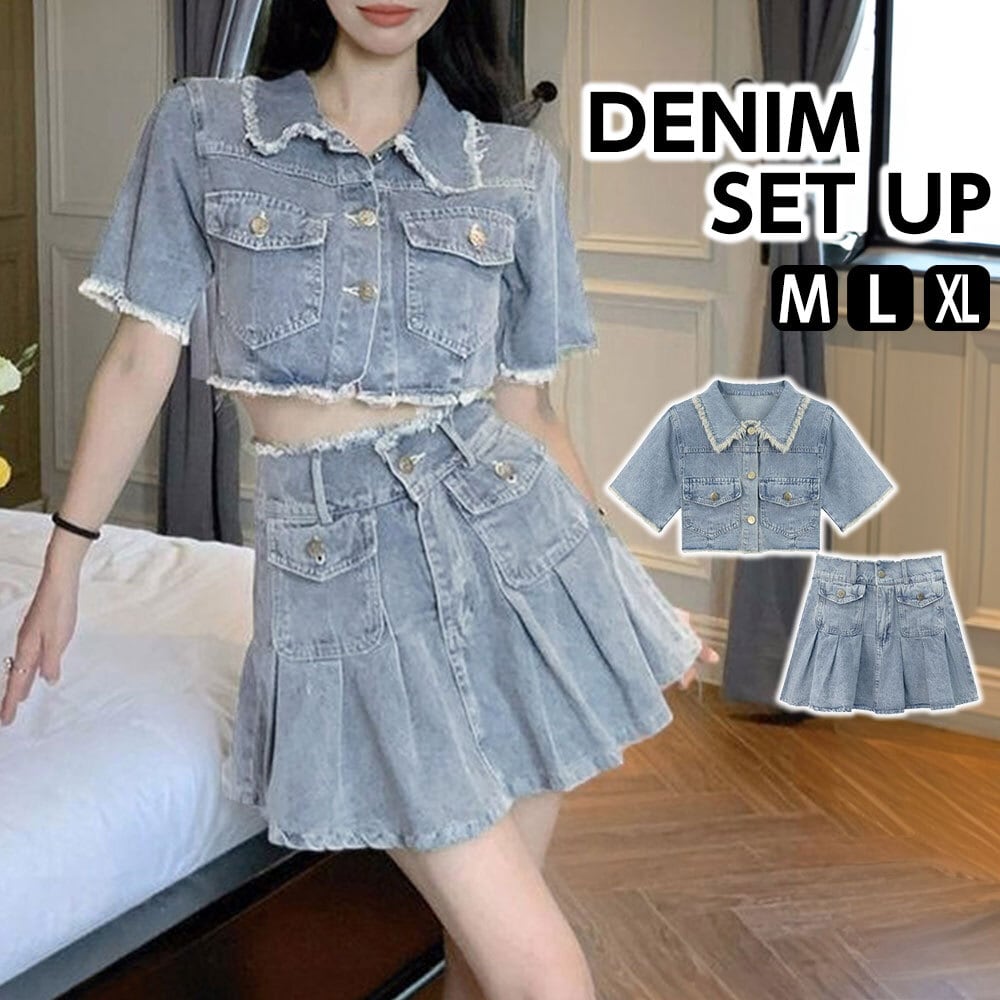 Chico 2023SS デニムセットアップ ジャケット ミニスカート Chico 2023SS デニムセットアップ ジャケット ミニスカート ChicoChico