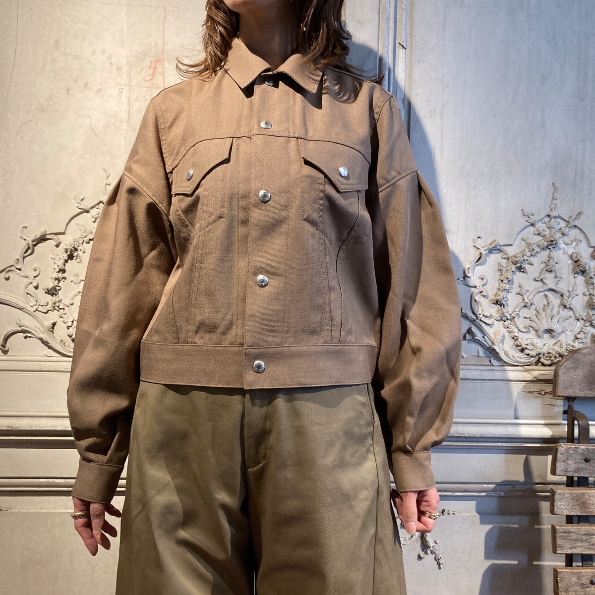 HYKE【ハイク】 OXFORD BALLOON SLEEVE JACKET TYPE3 / REGULAR FIT 